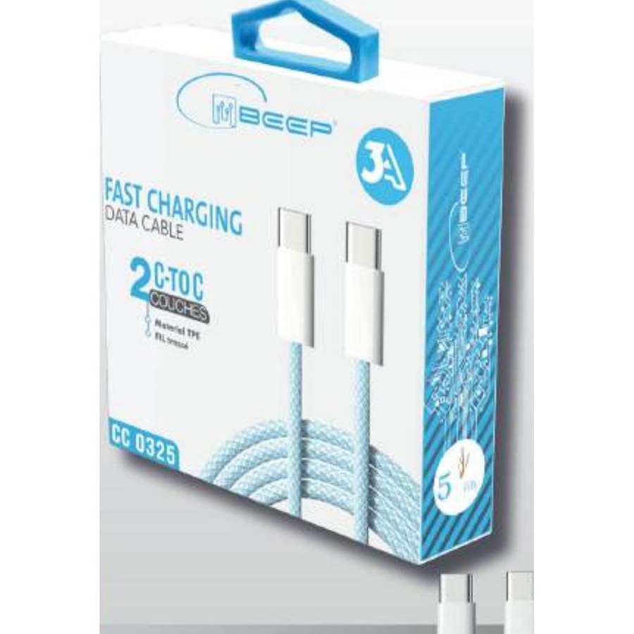 Câble Tissu USB-C vers USB-C 5 fils